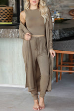 Gestrickte Slim-Fit-Weste, Hose, Sport-3-teiliger Anzug