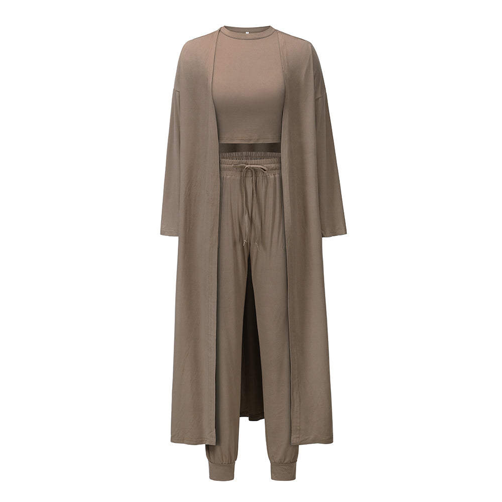 Knitted Slim Fit Vest Trousers Sports 3 pieces Suit