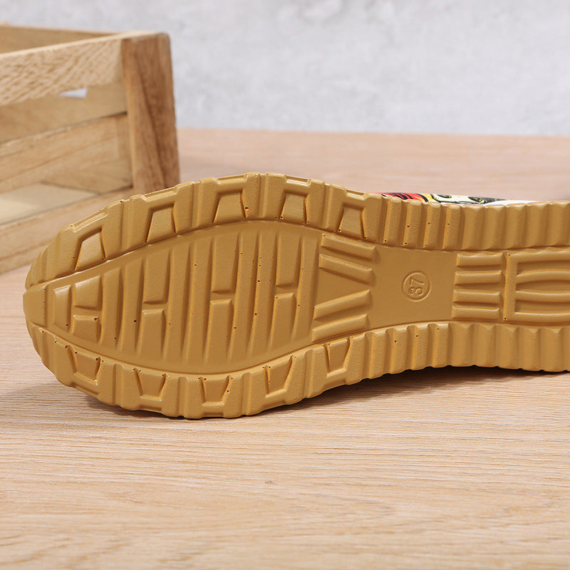 Graffiti-Sneaker mit Reißverschluss und Sehnensohle