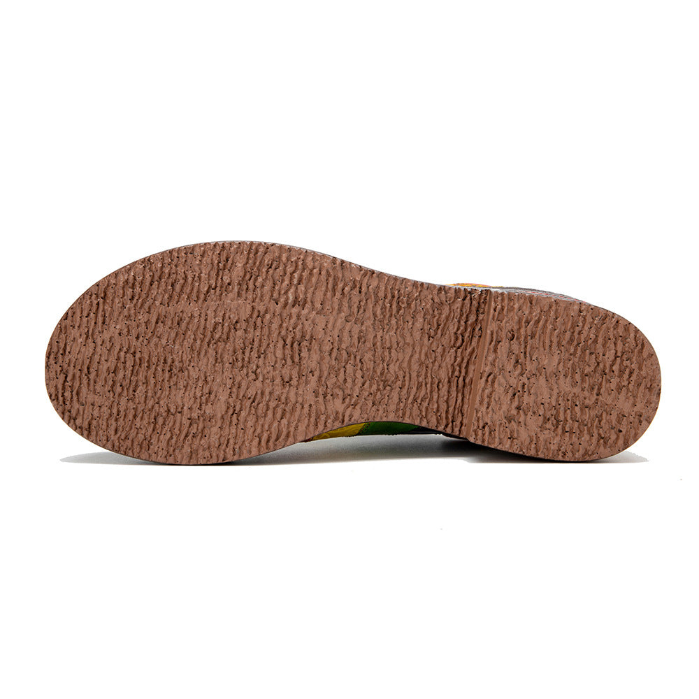 Handgeriebene Lederstiefel mit Farbspleißung