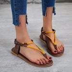 Flache Flip-Flop-Sandalen mit dreieckigem Riemen
