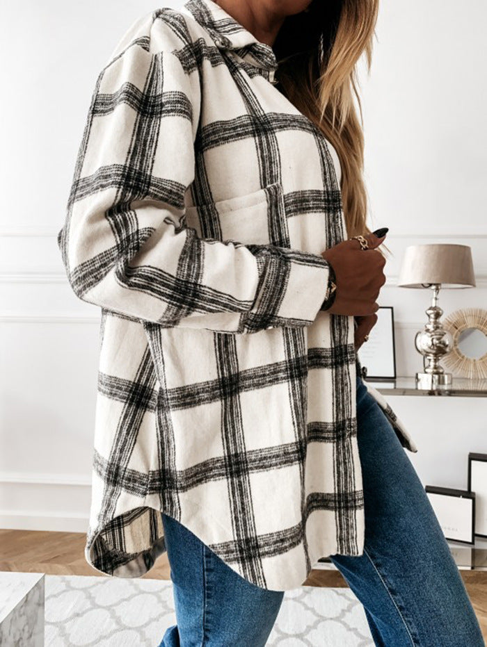 Get To It karierte, mit Fleece gefütterte Jacke
