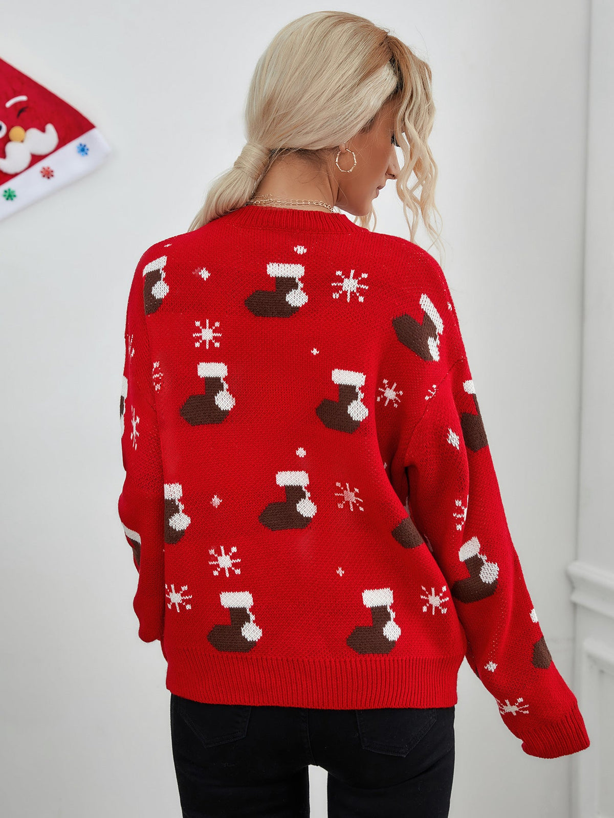 Pull en tricot de flocon de neige de bas de Noël