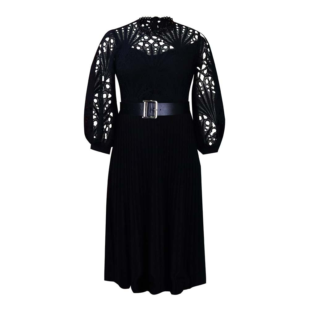 Robe plissée plissée en dentelle au crochet