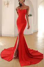 Off Shoulder Wrap-chest Fishtail Dress