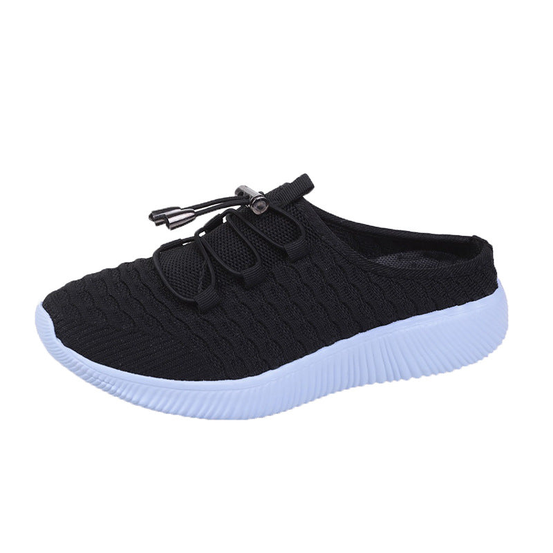 Flyknit-Slipper mit niedrigem Absatz und Schnürung