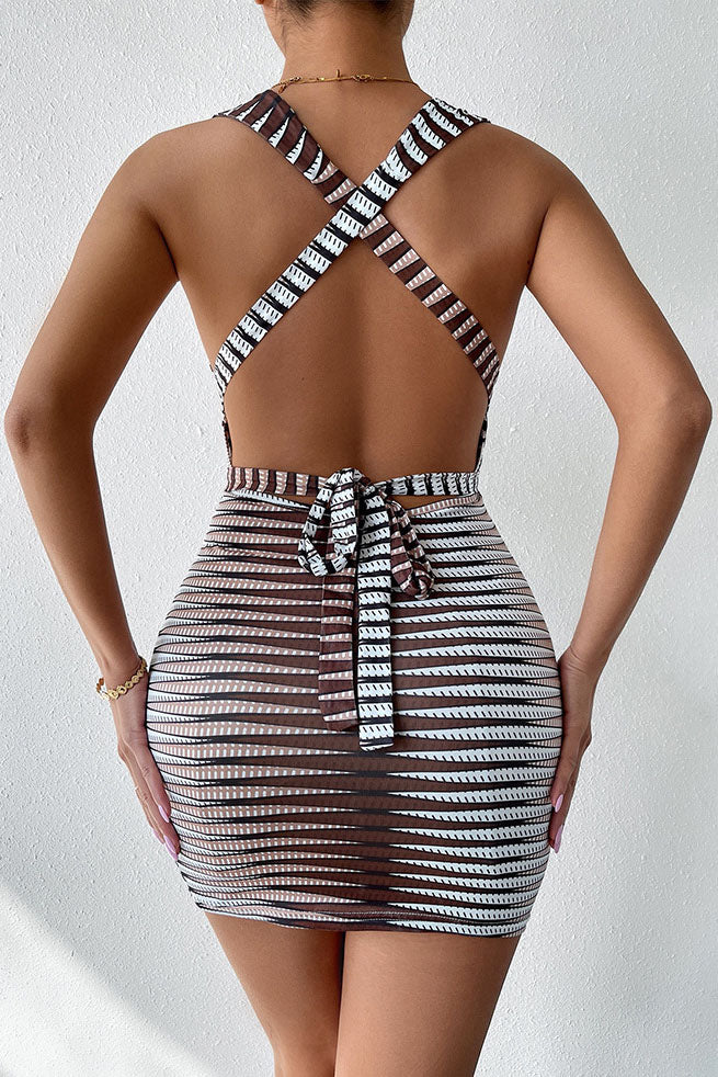 Von nun an tiefes V-Kleid