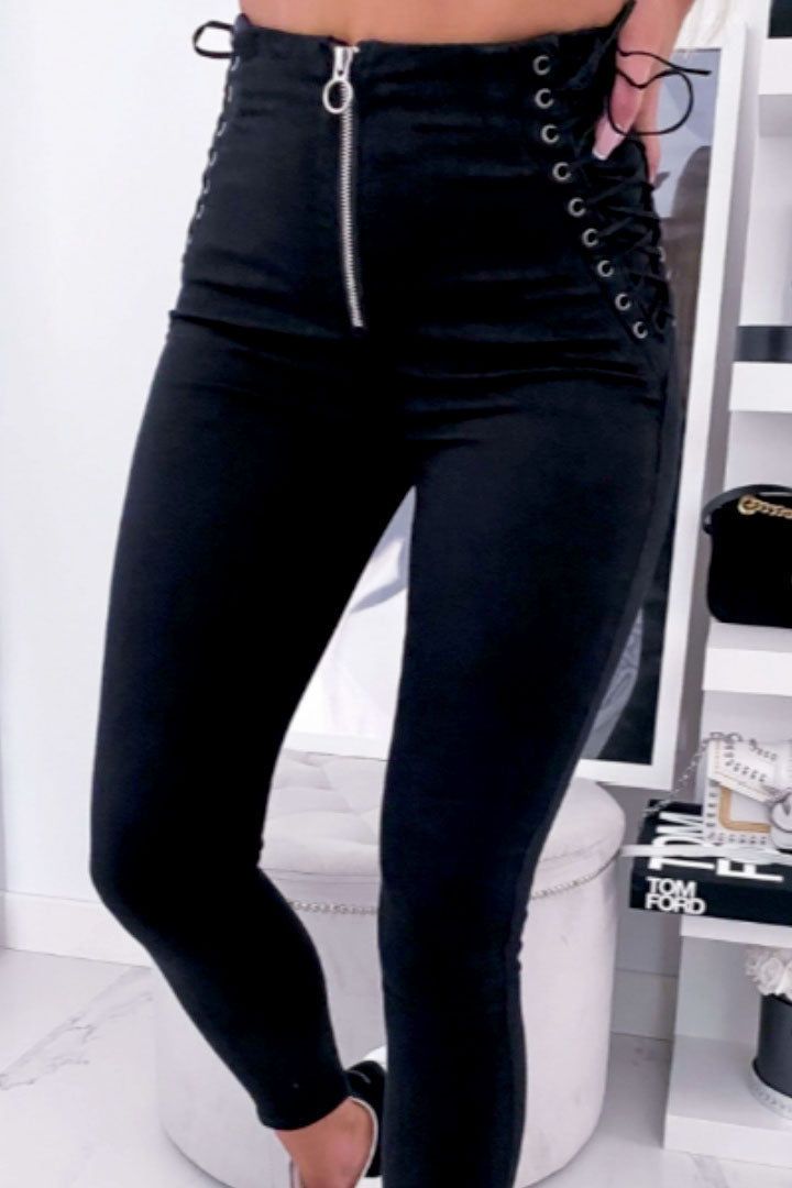 Bleistifthose mit hoher Taille und hoher Elastizität