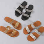 Pantoufles plates chics à paillettes brillantes