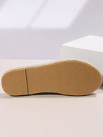 Sandales vintage plates à bout ouvert et fond en lin