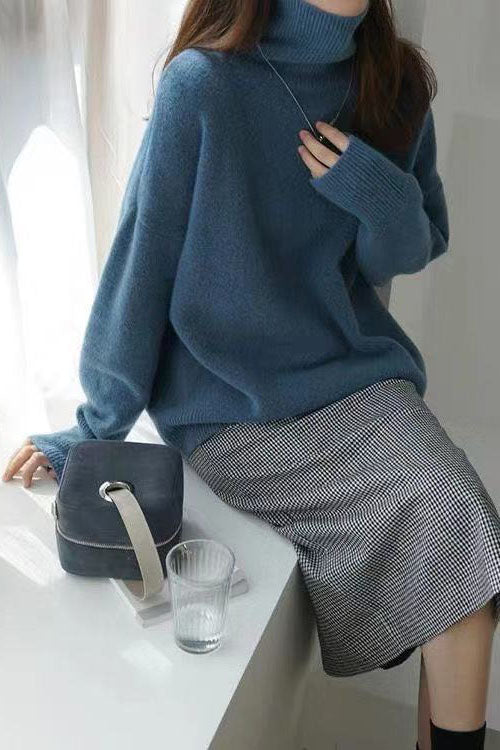 Turtleneck Pullover Loose base Knitted Sweater