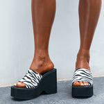 Chunky Leopard Slip-on Sandals