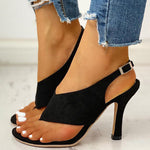 Thin Heel Buckle clip Toe Sandals