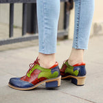 Wonderland Medium Heel Brogue Leather Shoes