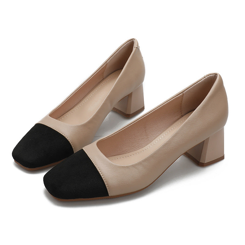 Suede & Leather Patchwork Plush Loafers