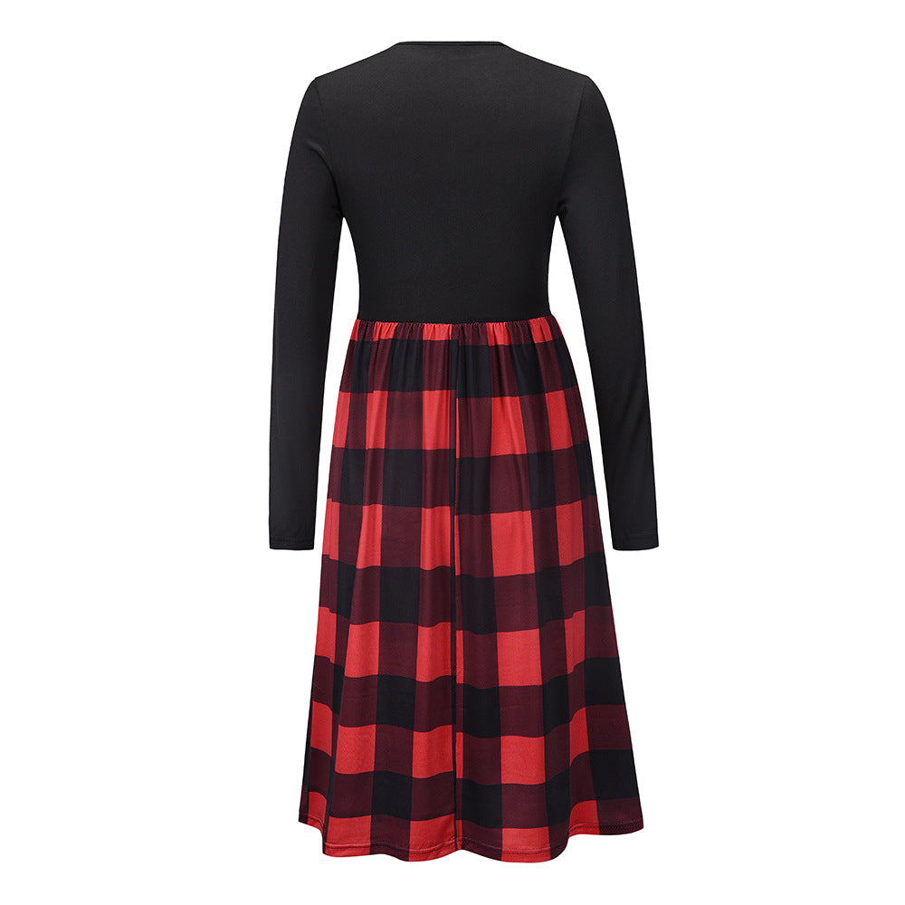 Robe tricotée à lacets et empiècements léopard