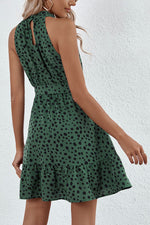 Halterneck Turtleneck Floral Dress