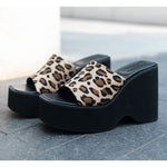 Chunky Leopard Slip-on Sandals