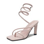 Umlaufende Flip-On-Stiletto-Sandalen