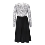 Leopard Paneled Lace-up Knitted Dress
