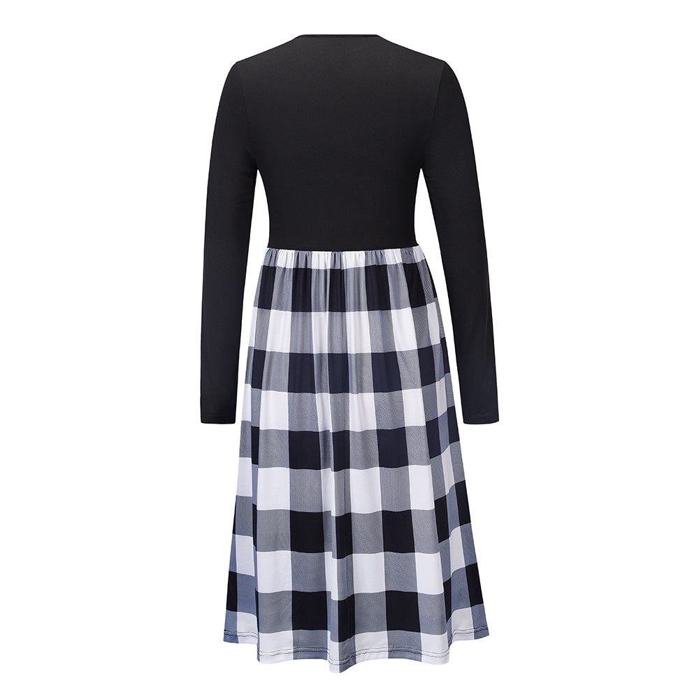 Robe tricotée à lacets et empiècements léopard