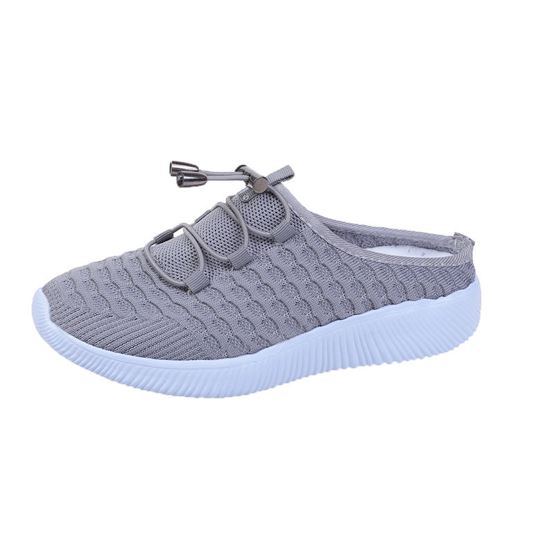 Flyknit-Slipper mit niedrigem Absatz und Schnürung