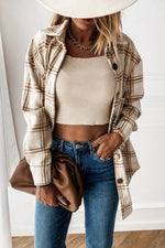 Get To It karierte, mit Fleece gefütterte Jacke