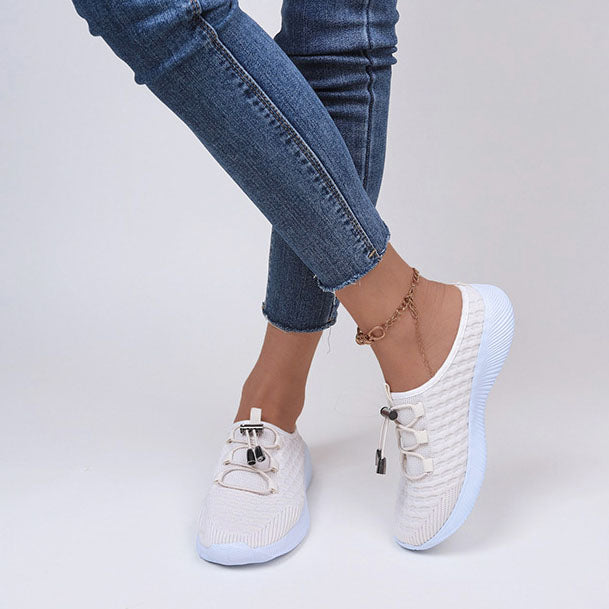 Flyknit-Slipper mit niedrigem Absatz und Schnürung