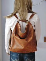 Vintage Waxed Leather Backpack