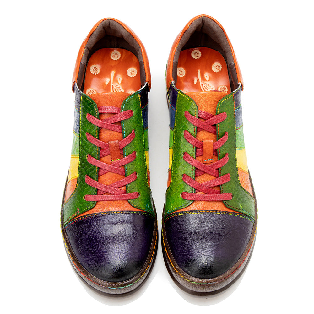 Handgeriebene Lederstiefel mit Farbspleißung