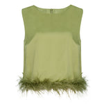 Be The Drama - Chemisier à bordure en plumes