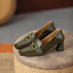 Retro Chunky Heel Mary Jane Pumps