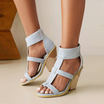 Retro-Fishtrap-Sandalen mit T-Riemen