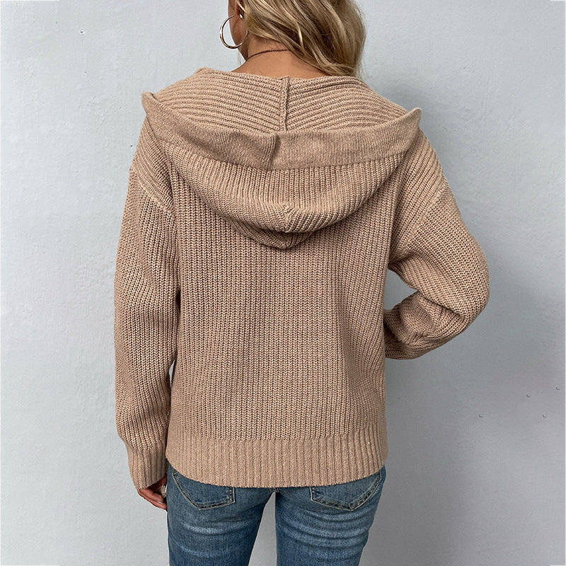 Pull à capuche décontracté avec poche à cordon