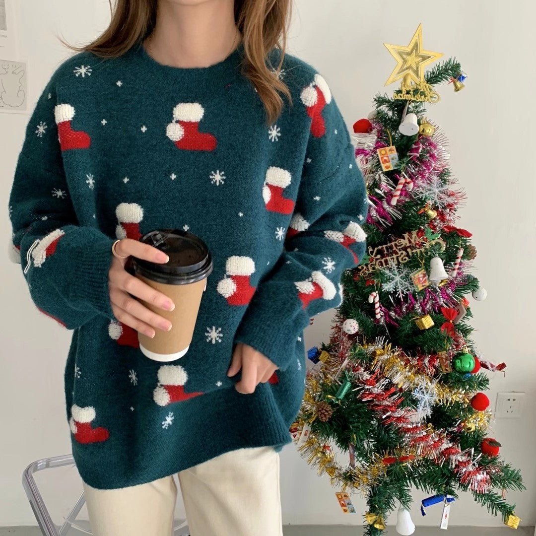 Pull en tricot de flocon de neige de bas de Noël