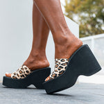 Chunky Leopard Slip-on Sandals