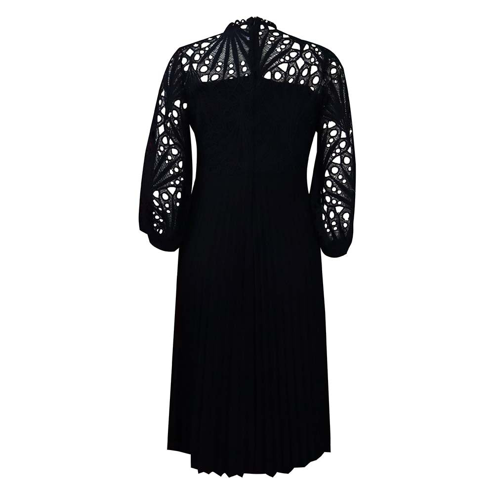 Robe plissée plissée en dentelle au crochet