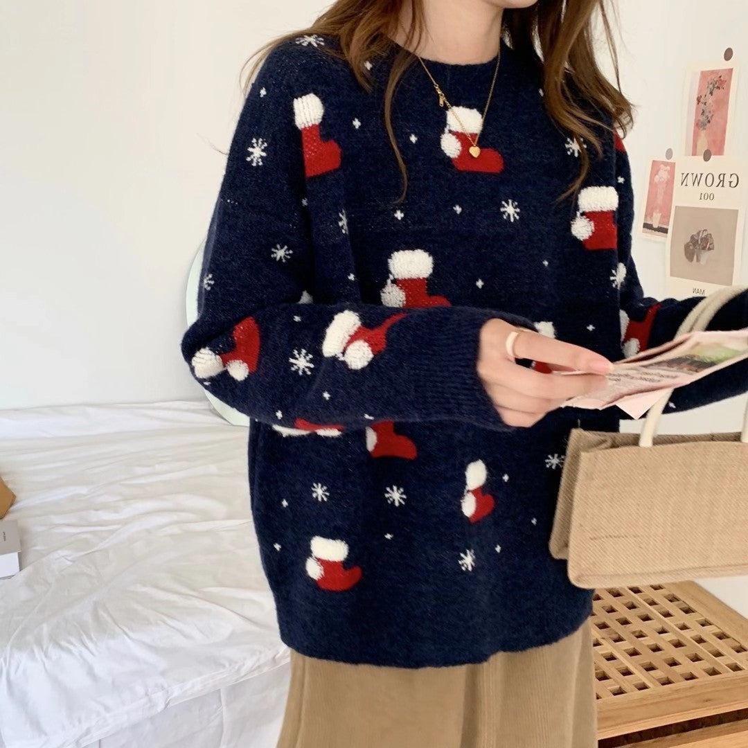 Pull en tricot de flocon de neige de bas de Noël