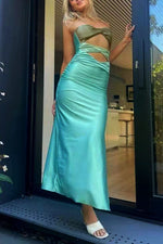 Patchwork Strapless Bodycon Dress