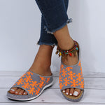 Pantoufles tricotées florales vintage