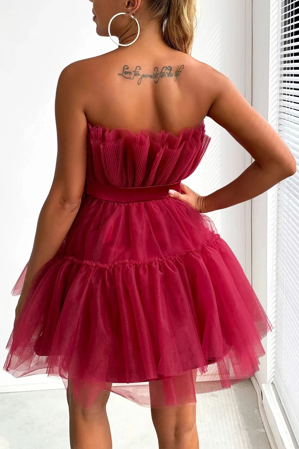 Robe tutu à nœud en maille, haut tubulaire, tempérament