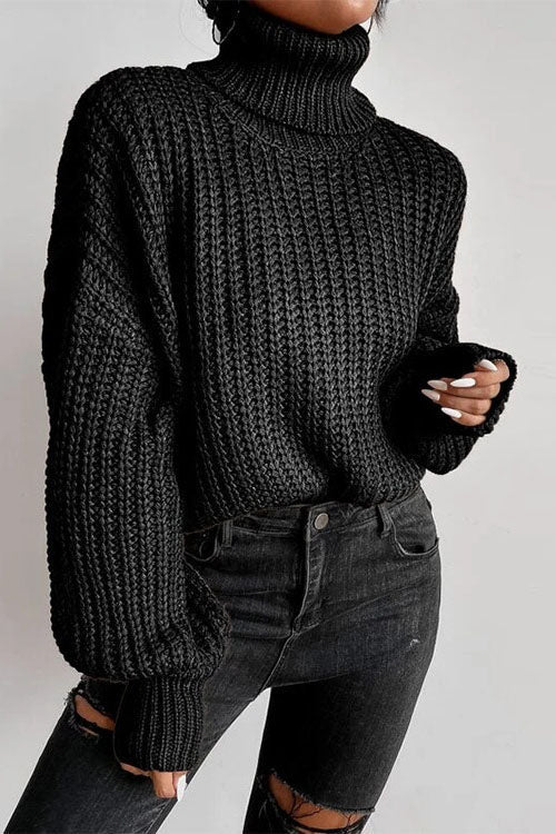 Leave It All Behind Cropped turtleneck Sweater