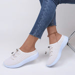 Flyknit Low-heel Lace-up Toe Slippers