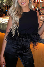 Be The Drama - Chemisier à bordure en plumes