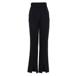 Pantalon de costume slim taille haute fendu