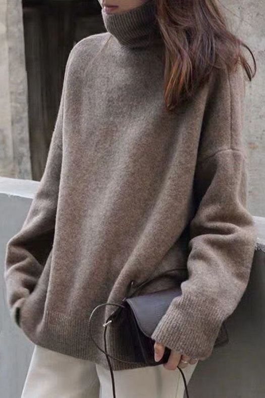 Turtleneck Pullover Loose base Knitted Sweater