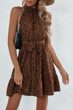 Halterneck Turtleneck Floral Dress