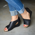 Wedge Hollow Asymmetric Sandals