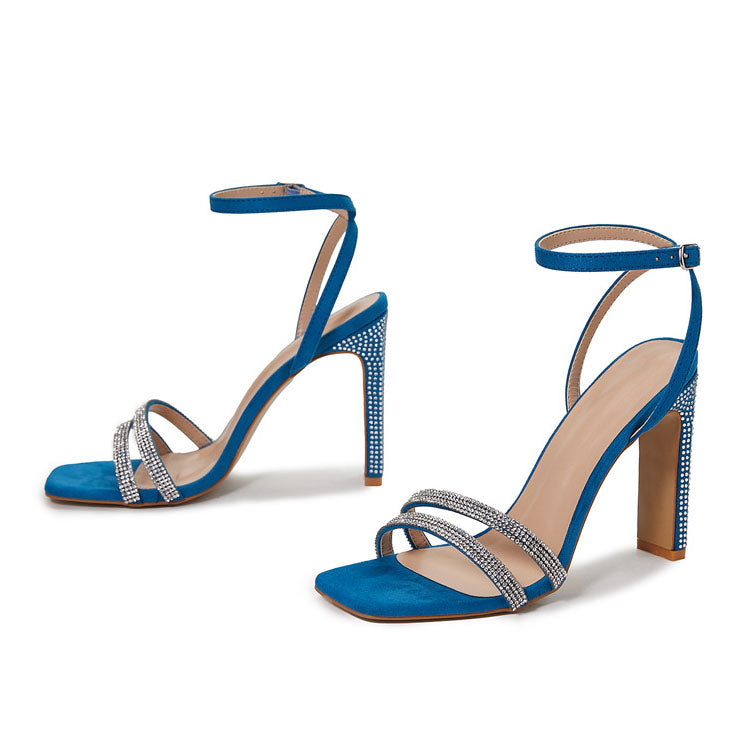 Sandalias elegantes con empeine de lentejuelas
