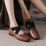 Low Cross Lace Up Square Toe Mary Janes Shoes